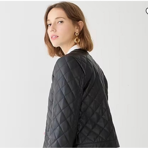 J Crew Collection Leather Cropped Jacket - Picture 3 of 5